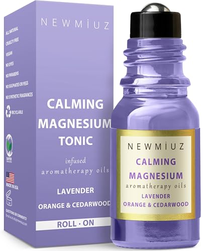 Calm Magnesium Roller Essential Oil - Stress Relief, Relaxing Lavender & Cedarwood - 10ml