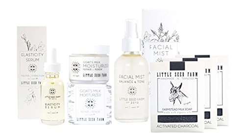 Little Seed Farm Skin Care Set - Nourishing Moisturizer, Soap, Serum, Toner - 100% Natural
