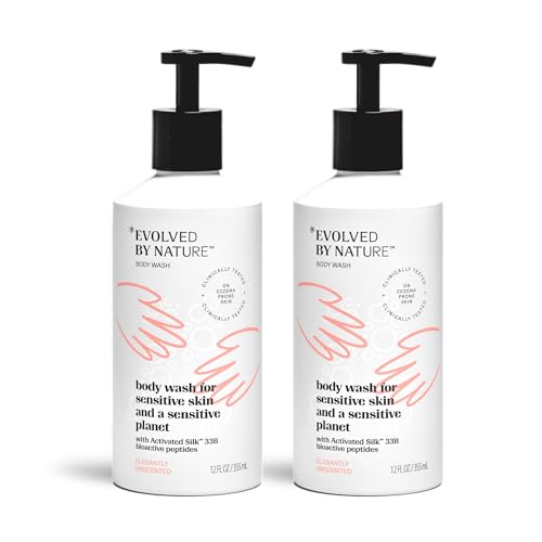 Evolved By Nature Body Wash - Clinically Proven Hydration for Sensitive Skin, 12oz (Pack of 2)