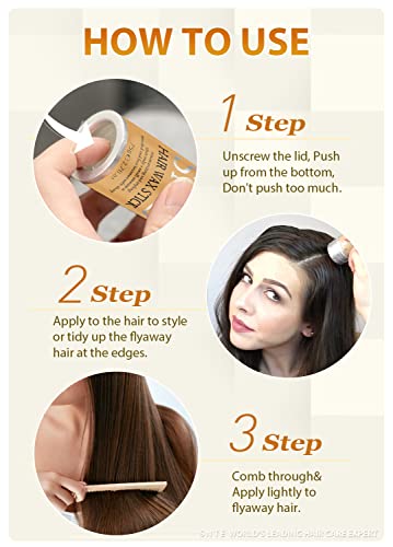Samnyte Hair Wax Stick - Tames Flyaways, Nourishing Plant Ingredients, 2.7 Fl Oz