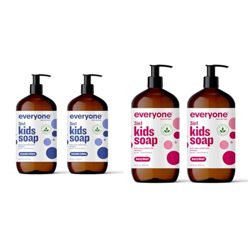Everyone 3-in-1 Kids Shampoo & Body Wash - Nourishing Organic Ingredients, Lavender & Berry - 32oz