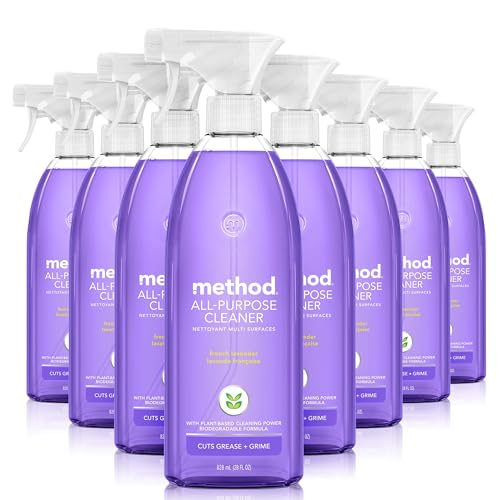 Method All-Purpose Cleaner - Plant-Based Formula, Biodegradable, French Lavender - 8 Pack, 28oz