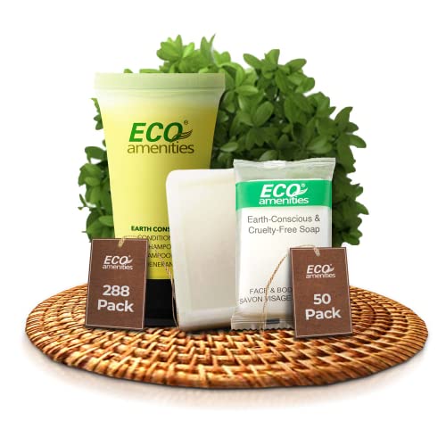 ECO Amenities Travel Size Toiletries - Natural Green Tea Scent, Biodegradable Packaging - 288 Pack