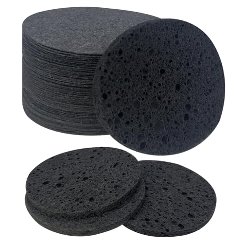 Spunspon Facial Sponge Set - Gentle Cleansing, Non-Irritating Cellulose, 50 Compressed Sponges