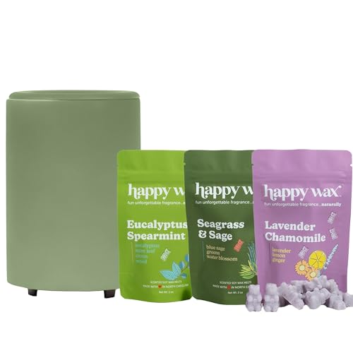 Happy Wax Mod Wax Warmer & Soy Melt Collection - Long-Lasting Scents, Auto Shut-Off Timer - 6oz