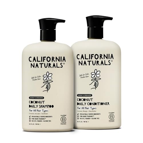 California Naturals Shampoo & Conditioner Set - Natural Hydration, Vegan & Cruelty-Free - 16.5 fl oz