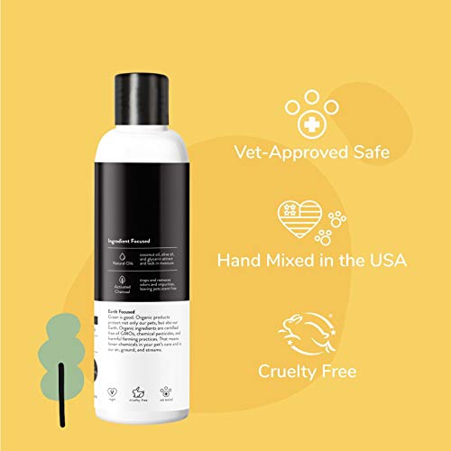 kin+kind Dog Shampoo - Activated Charcoal for Skunk Odor Relief, Vet Approved - 12 fl oz