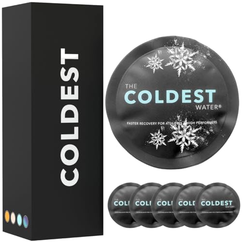 Coldest Small Reusable Ice Packs - Pain Relief, Flexible Gel for Injuries - 8oz Round Black