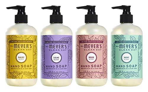 Mrs. Meyer's Holiday Hand Soap Bundle - Gentle Cleansing, Moisturizing, Festive Scents - 4 Pack