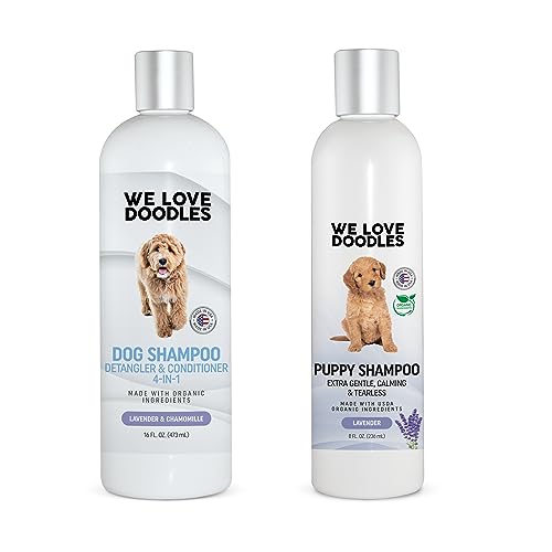 We Love Doodles Puppy Shampoo Bundle - Natural Lavender, Tear-Free, Made in USA - 16oz