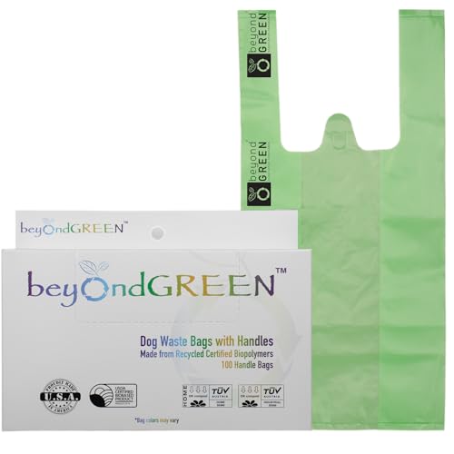 beyondGREEN Plant-Based Dog Poop Bags - Odor-Proof, Durable, Certified Compostable - 100 Bags