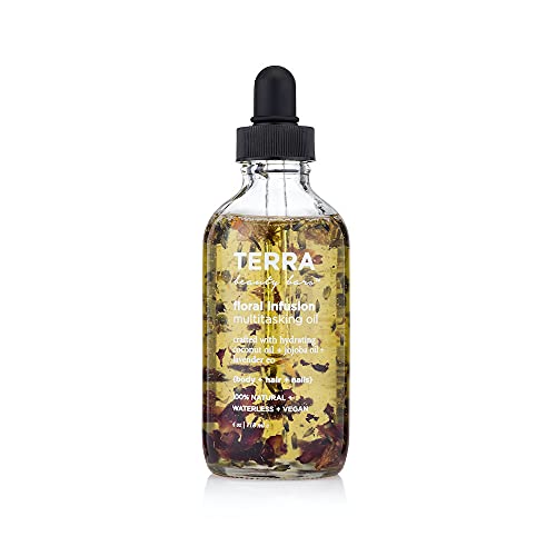 Terra Beauty Bars Body Oil - Hydrating Jojoba & Coconut, Lavender Scent - 4oz Glass Bottle