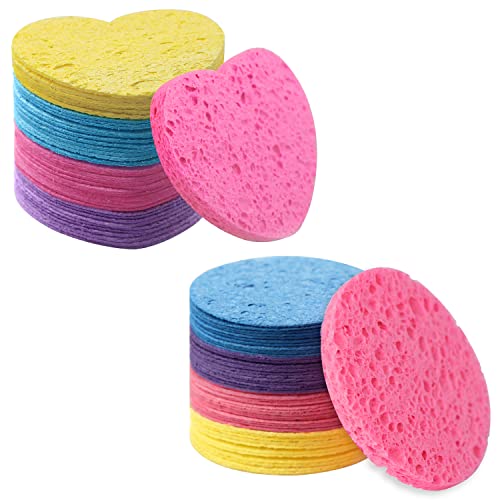 Spunspon Facial Sponge Set - Gentle Cleansing & Exfoliation, Natural Cellulose - 100 Count