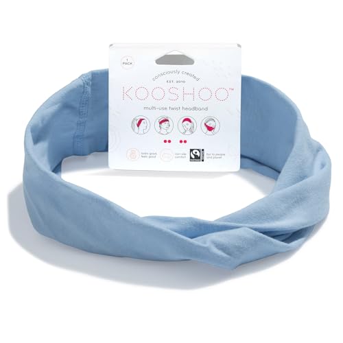KOOSHOO Organic Cotton Twist Headband - Soft, Versatile for Yoga & Travel - USA Made