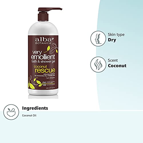 Alba Botanica Body Wash - Moisturizing Coconut Oil & Milk, Vegetarian, 32oz
