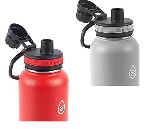 Thermoflask Stainless Steel Water Bottles - Vacuum Insulated, BPA-Free, 2 Lids Included - 40oz