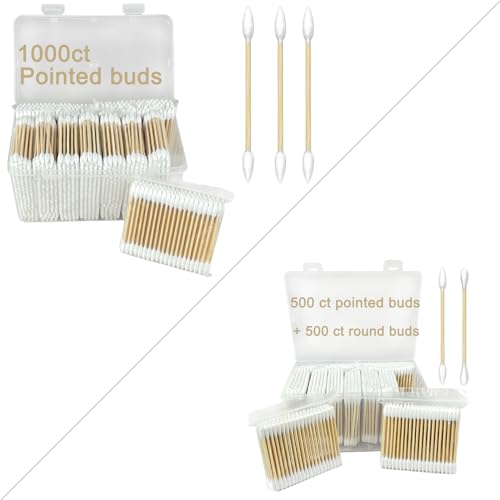 Organic Cotton Swabs - Biodegradable Bamboo, 2000 Count for Daily Use