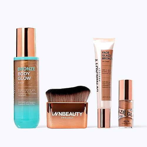 INNBeauty Project Body & Hair Mist Bundle - Radiant Glow, Hydrating Ingredients - 4 Pc Set