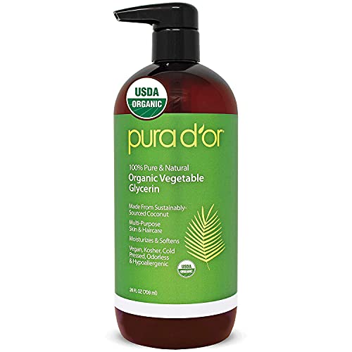 PURA D'OR Body Oil - Maximum Hydration, Non-GMO & Vegan, 24oz Coconut Glycerin for Skin & Hair