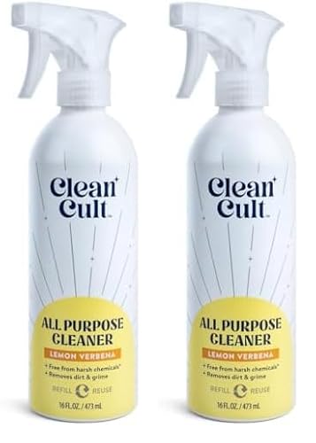 Cleancult All Purpose Cleaner - Biodegradable Formula, Refreshing Lemon Verbena - 16oz, 2 Pack