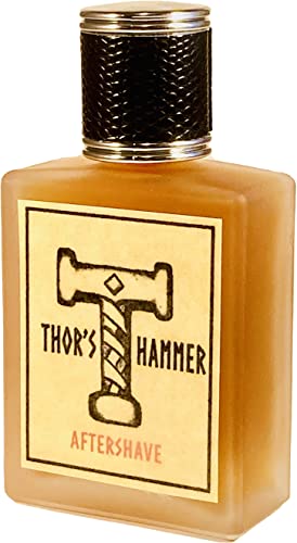 Thor's Hammer Bay Rum Aftershave - All Natural, Pure Bay Oil, Frosted Glass Bottle - 2 oz