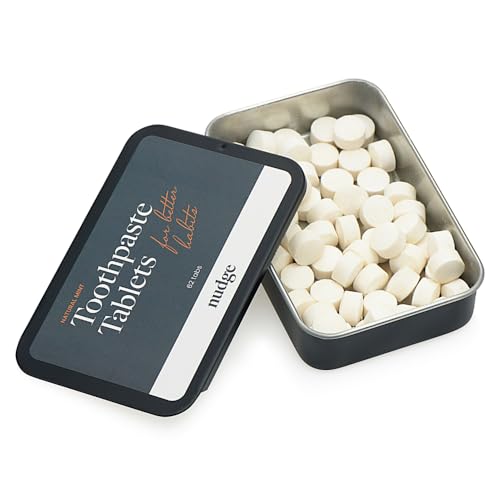Nudge Toothpaste Tablets - Natural Whitening, Hydroxyapatite Formula, Mild Mint - 62 Tabs