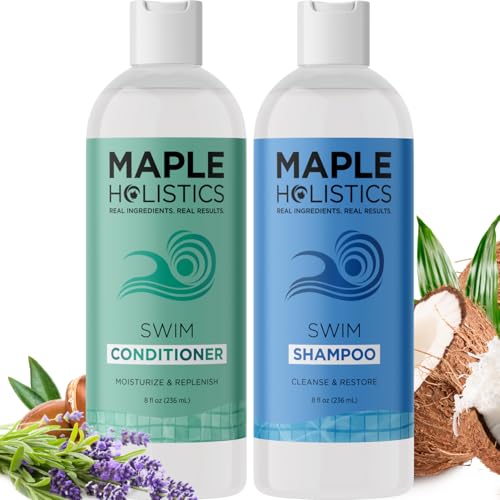 Maple Holistics After Swim Shampoo & Conditioner Set - Chlorine Removal, Tea Tree Oil - 12oz