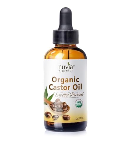 Nuvia Organics Castor Oil - USDA Certified Organic, Moisturizing & Anti-Aging Benefits - 1oz