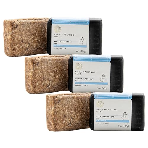 Shea Radiance African Black Soap Set - Brightening & Cleansing, Natural Ingredients - 3 Bars