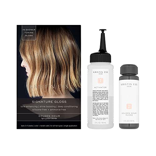 Kristin Ess Hair Gloss Treatment - Boosts Shine & Neutralizes Brassiness - Winter Wheat, 1 Use