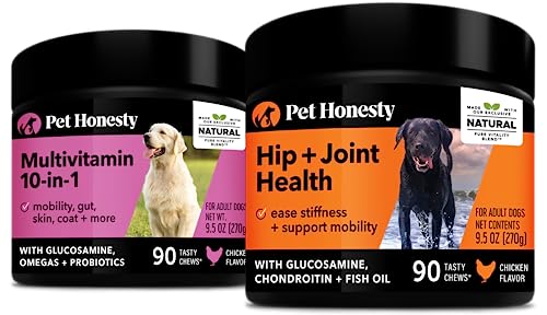 PetHonesty 10-in-1 Dog Multivitamin & Joint Health Chews - Supports Vitality & Mobility - 90ct