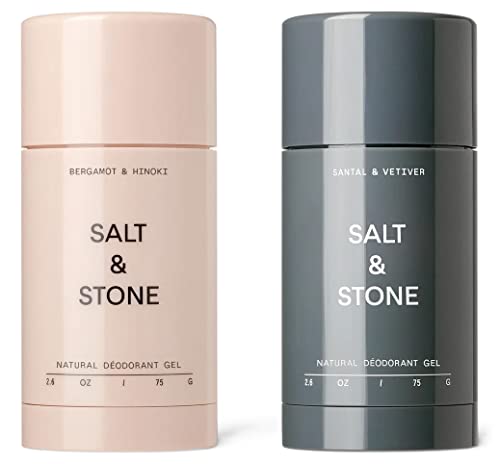 SALT & STONE Natural Deodorant Duo - Moisturizing, Probiotics, Aluminum & Baking Soda Free - 2.6oz