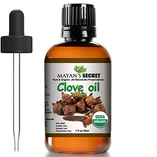 Mayan's Secret Organic Clove Stem Essential Oil - 100% Pure, Ideal for Diffusers & DIY - 1oz