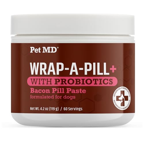 Pet MD Wrap-A-Pill with Probiotics - Easy Pill Concealment, Bacon Flavor - 4.2oz