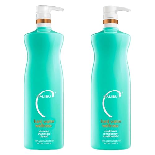 Malibu C Hard Water Wellness Shampoo & Conditioner Duo - Hydrating, Vegan Formula - 33.8oz