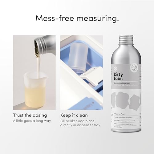 Dirty Labs Concentrated Laundry Detergent - Gentle Stain & Odor Removal, Scent Free - 32 Loads