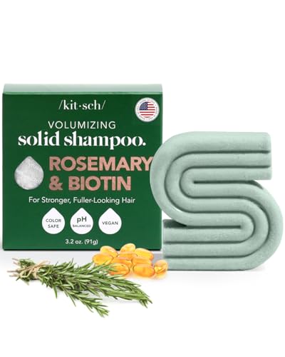 Kitsch Rosemary & Biotin Shampoo Bar - Boosts Volume & Shine, Vegan, Lavender Vanilla Scent