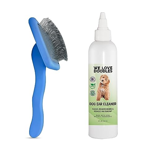We Love Doodles Dog Ear Cleaner & Brush Bundle - Prevents Infection, Organic Ingredients - 2 Items