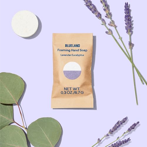 BLUELAND Foaming Hand Soap Tablets - Lavender Eucalyptus, Plant-Based, 10 Pack - 90 Fl oz