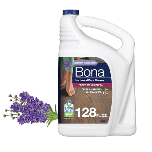 Bona Floor Cleaner Refill - Residue-Free, Plant-Based, Lavender Thyme Scent - 128 fl oz
