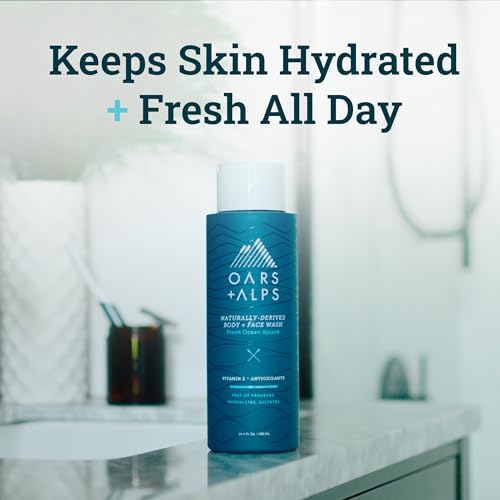 Oars + Alps Men's Body Wash - Hydrating, Antioxidant-Rich Formula, Sulfate-Free - 3 Pack