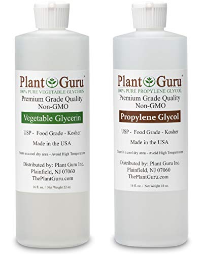 Value Pack: 100% Pure Vegetable Glycerin & Propylene Glycol - Food Grade, 16 oz Each