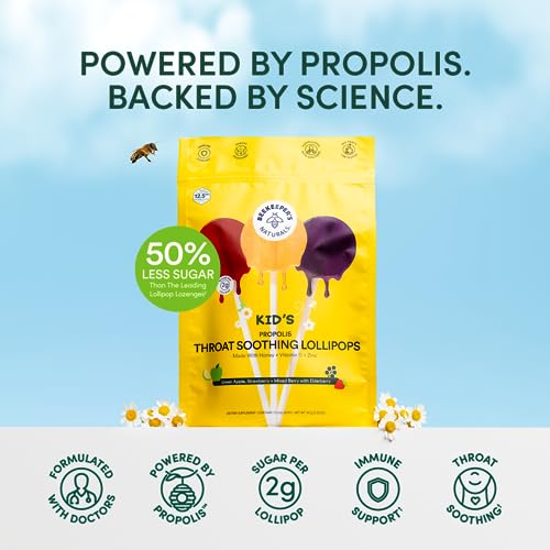Beekeeper's Naturals Kids Throat Lozenges - Immune Support, Vitamin D & Honey, 15ct