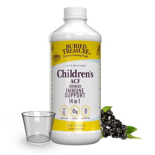 Buried Treasure Children's Immune Defense Supplement - Natural Herbal Blend, Cherry Flavor - 16oz
