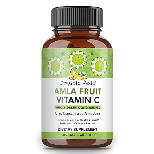 Organic Veda Amla Fruit Capsules - Boost Immunity, Antioxidants & Skin Radiance - 120ct