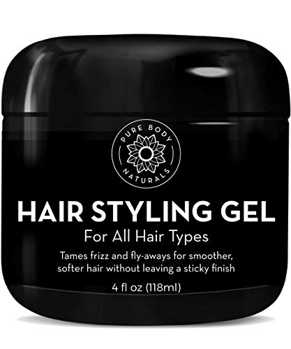 Pure Body Naturals Hair Gel - Hydrating Aloe for Fullness, Organic Ingredients - 4 Fl Oz