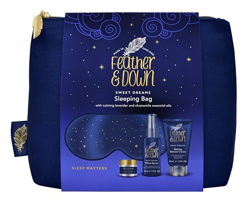 Feather & Down Sleeping Bag Gift Set - Sleep Balm & Lavender Pillow Spray, Vegan - 4-Piece