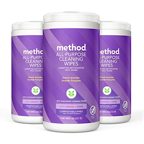 Method All-Purpose Cleaning Wipes - Plant-Based Power, Compostable, French Lavender - 210 Count