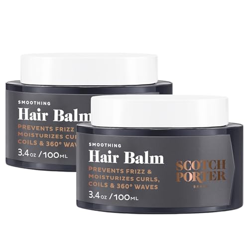Scotch Porter Hair Balm for Men - Controls Frizz, Moisturizes, Vegan, 3.4oz – 2 Pack
