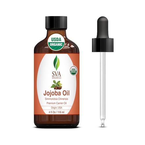 SVA Jojoba Seed Oil - 100% Natural Cold Pressed for Skin & Hair Care - 4 Fl Oz with Dropper